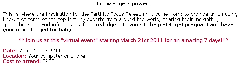 Fertility telesummit